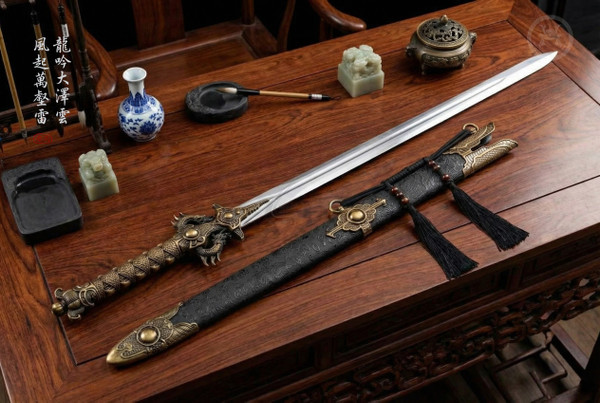 Dragon Sovereignty: 6-Sided Manganese Saber - Leather & Full Tang | 《龍禦》