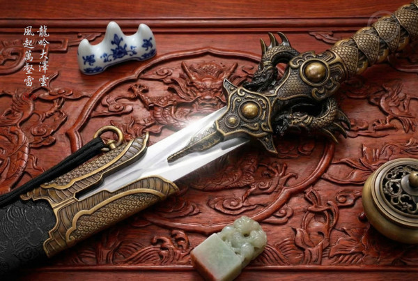 Dragon Sovereignty: 6-Sided Manganese Saber - Leather & Full Tang | 《龍禦》