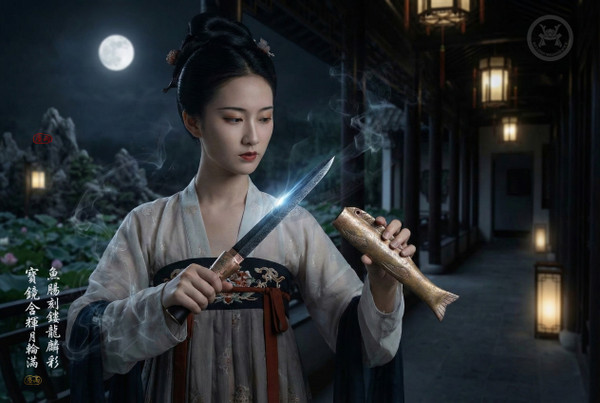 Hidden Scales: Mokume Feather Damascus - Imperial Full Tang | 隱麟