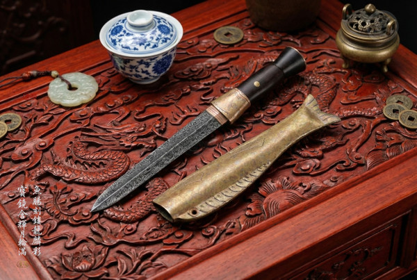 Hidden Scales: Mokume Feather Damascus - Imperial Full Tang | 隱麟