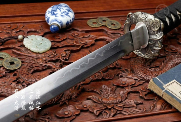 Lunar Soul: Mirror Polish T10 Katana - White Copper & Full Tang | 月魄