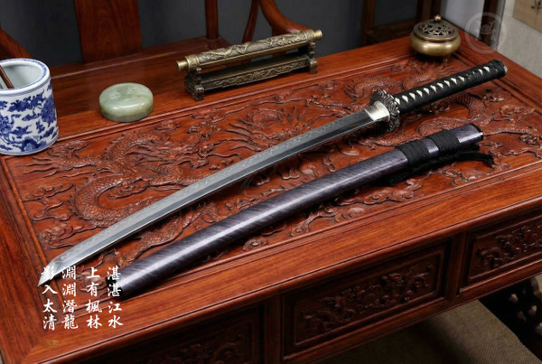 Lunar Soul: Mirror Polish T10 Katana - White Copper & Full Tang | 月魄