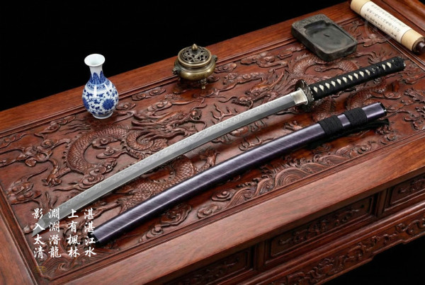 Lunar Soul: Mirror Polish T10 Katana - White Copper & Full Tang | 月魄