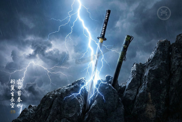 Frost Brilliance: Mn-Steel Katana - Lacquered Exhibit & Full Tang | 霜華·兼次