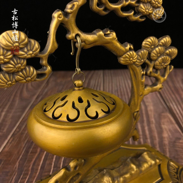 The "Eternal Pine" Boshan Hanging Censer: Solid Copper + Mountain Form + Scholar Style - Symbol of Longevity & Zen