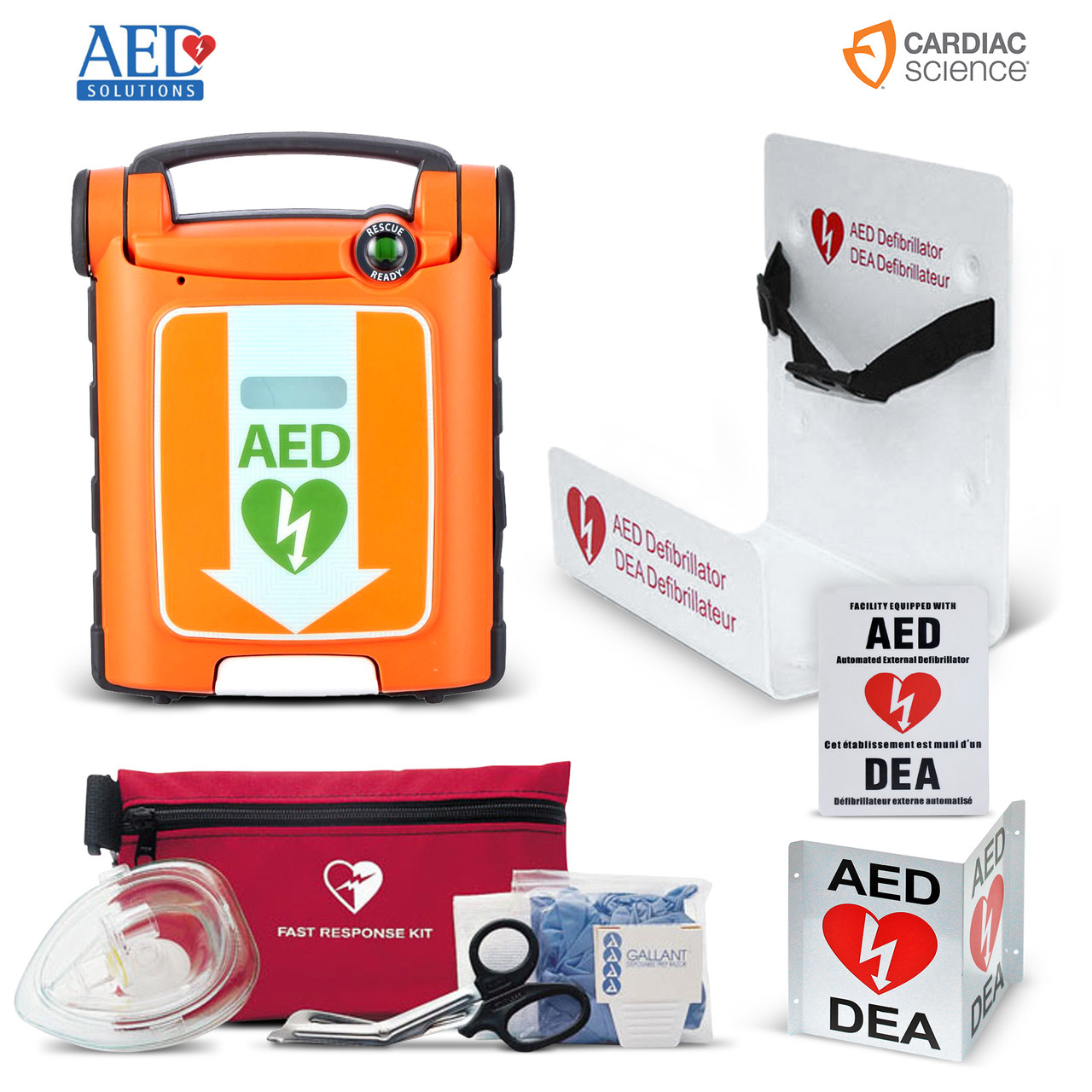 Cardiac Science G5 BILINGUAL AED Semi-Automatic Bracket Package