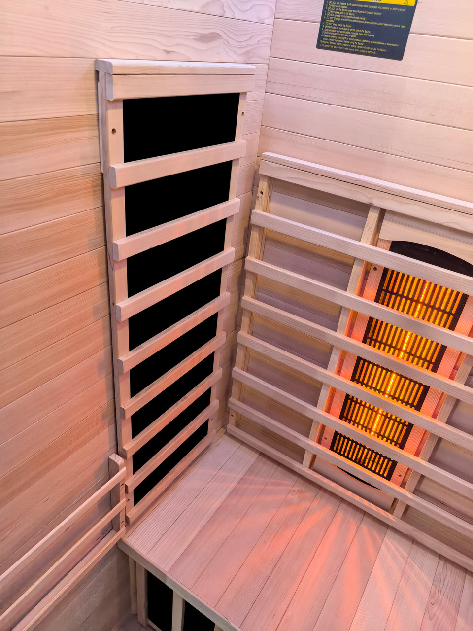 Surrounded by warmth. The Vista Solo's dual-wall infrared heater configuration ensures no corner of your session goes untouched.
