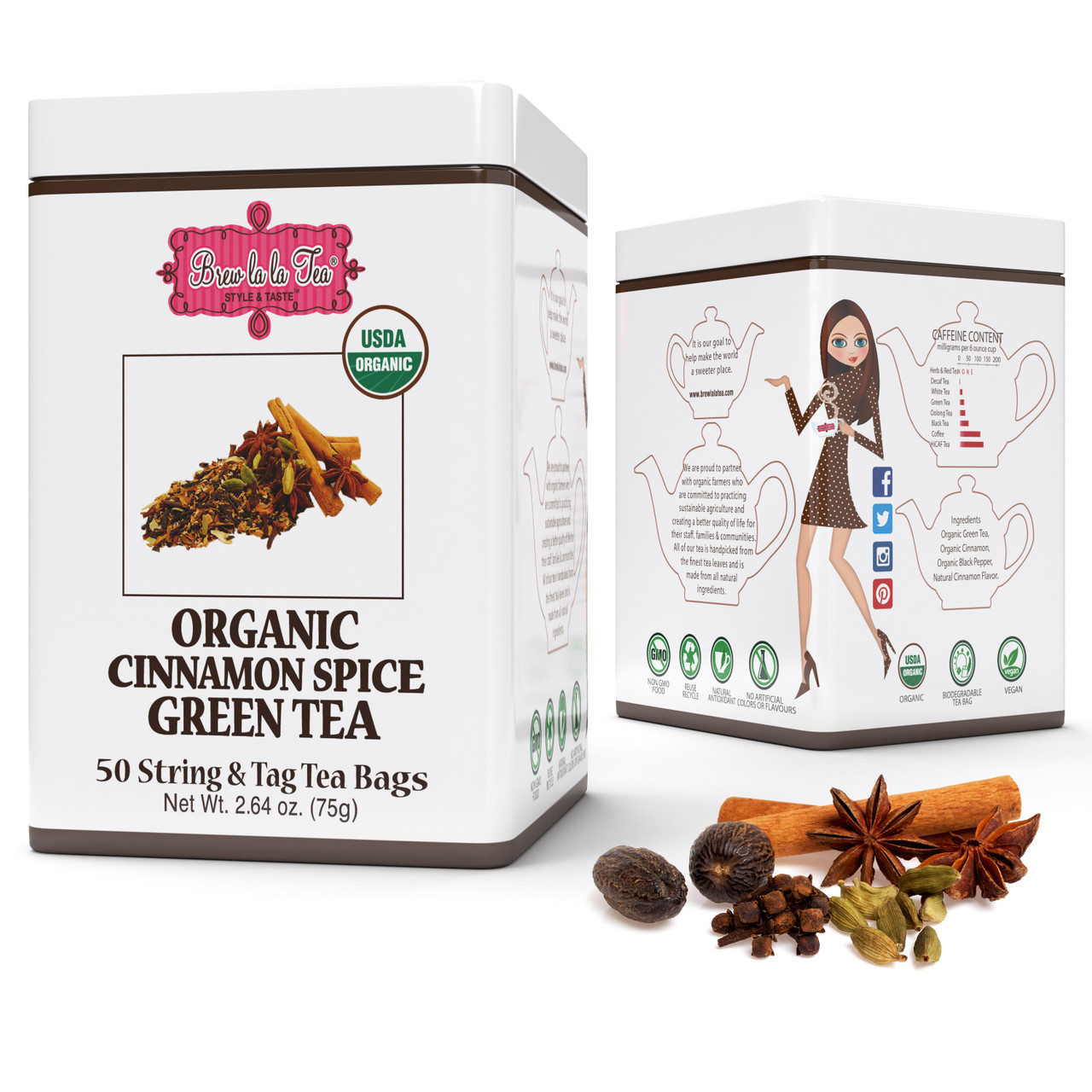 Organic Cinnamon Spice Green Tea From Brew La La Tea When brewed, expect smooth grassy flavours and a refreshing finish. organic cinnamon spice green tea