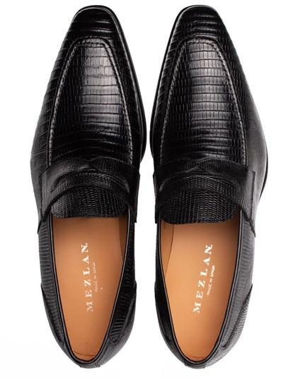 MEZLAN 1968 GENUINE LIZARD BLACK LEATHER STRAP BIT LOAFER MENS 10 M 6987 MEZLAN 1968 GENUINE LIZARD BLACK LEATHER STRAP BIT LOAFER  main image 3