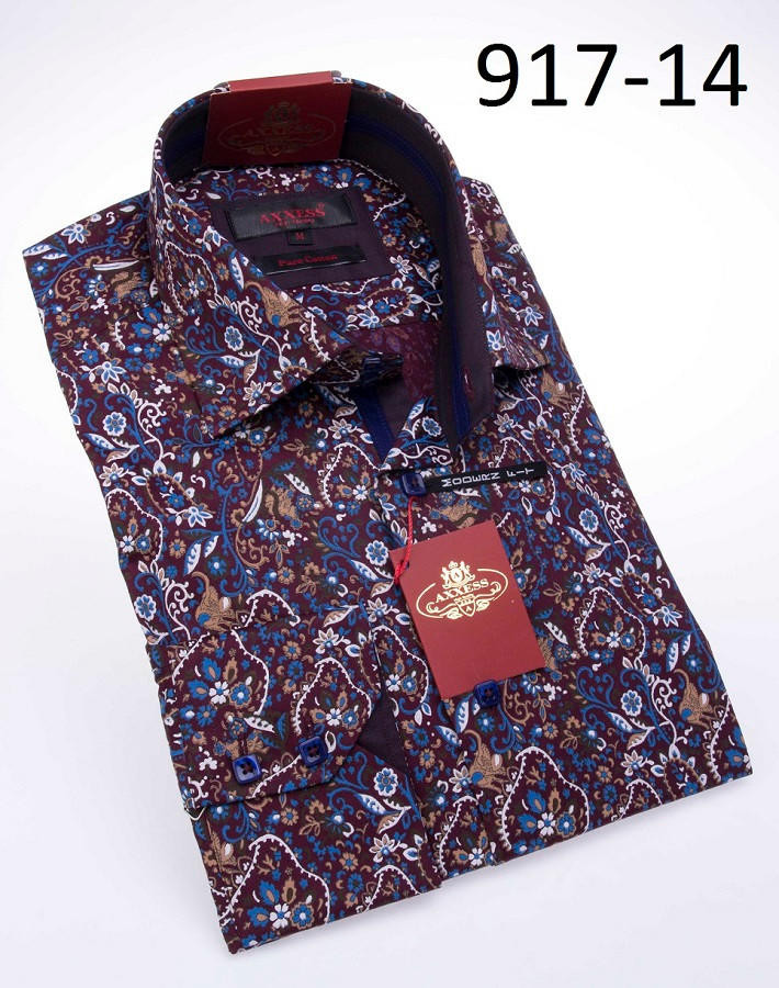 axxess dress shirts Axxess Light Blue High-Collar Dress Shirts Spread Collar