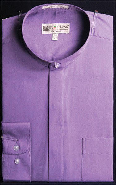 dress shirts no collar Shirt Lavender Mandarin Daniel Ellissa DS3001C goTIELESS Ultimate Dress Shirt (White)