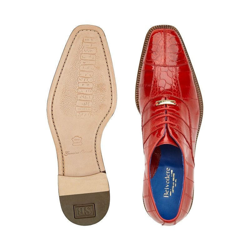 red lace dress shoes Red Leather Lace-up Shoes
