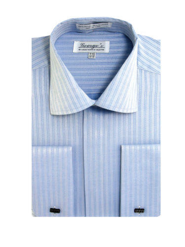 men's dress shirts with cuffs Steven Land Mens Red Contrast Collar French Cuff Cotton Dress Shirt, 19 / 36/37