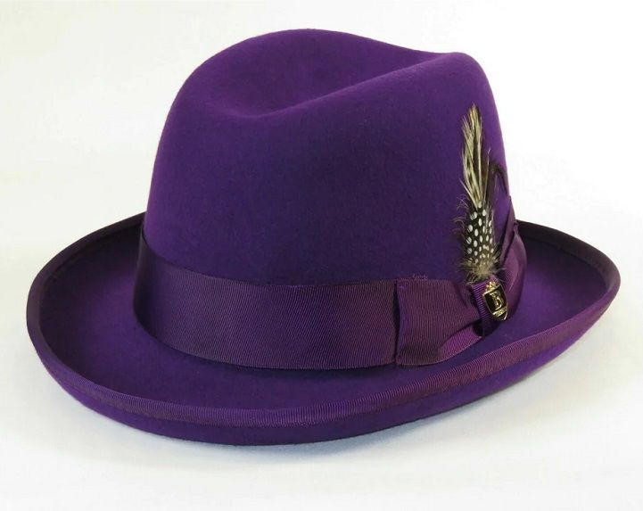 God Father Charcoal 100% Wool Homburg Dress Hat 4201 main image 0