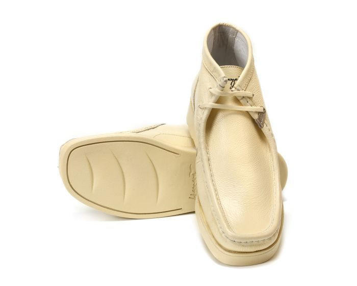 Hamara Joe Chukka Boots Moccasin Toe Mens Cream Leather HJ101 Size 8.5