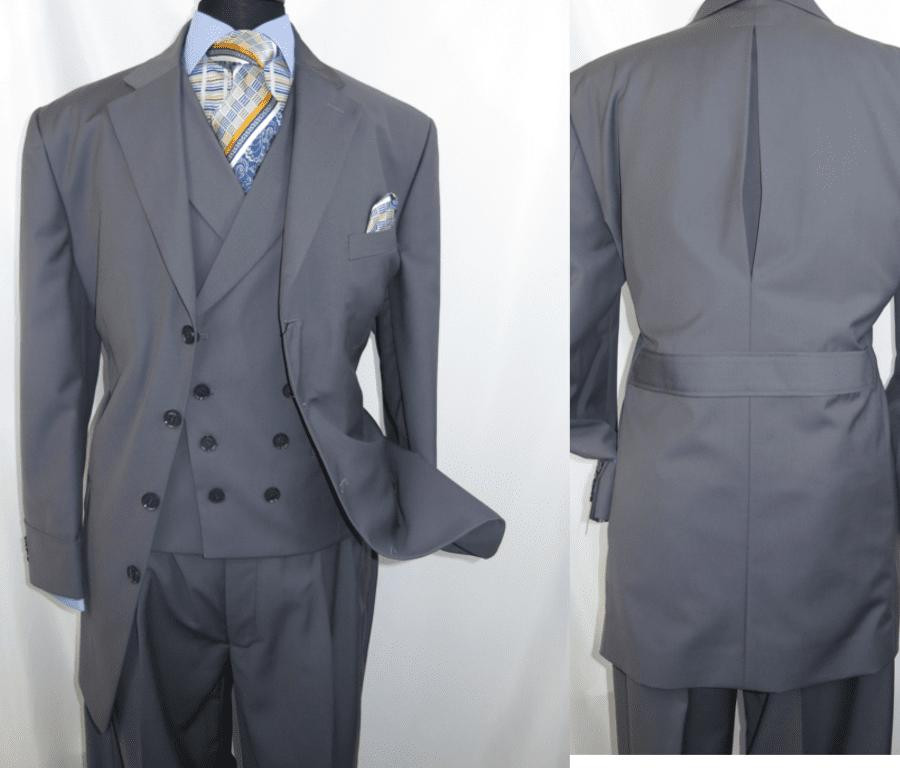 Men Church Suits Grey Slant Vest 4 Button 3 Piece Milano 5263v