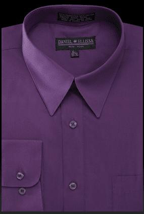 plum colored men's dress shirts Mens Purple Color Dress Shirt Regular Fit Daniel Ellissa DS3001 19.5/36/37 Purple