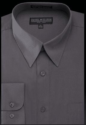 deres デレス Étoile shirt dark gray Mens Charcoal Gray Shirt Daniel Ellissa DS3001 Regular Fit