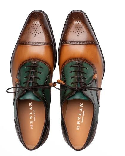 Mezlan Shoes Brown Tri Color Calfskin Fashion Captoe Oxford  display picture 1