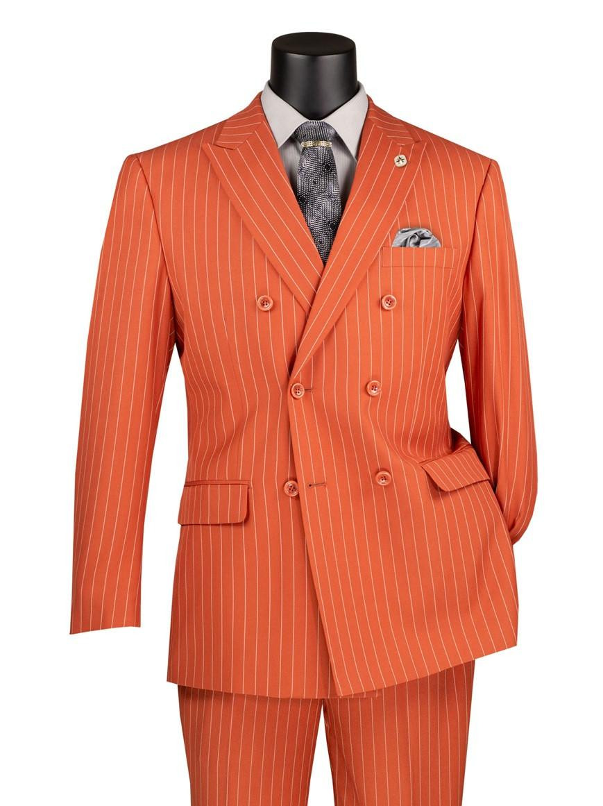 Men's Canyon Rust Pinstripe Double Breasted Suit F-DSS