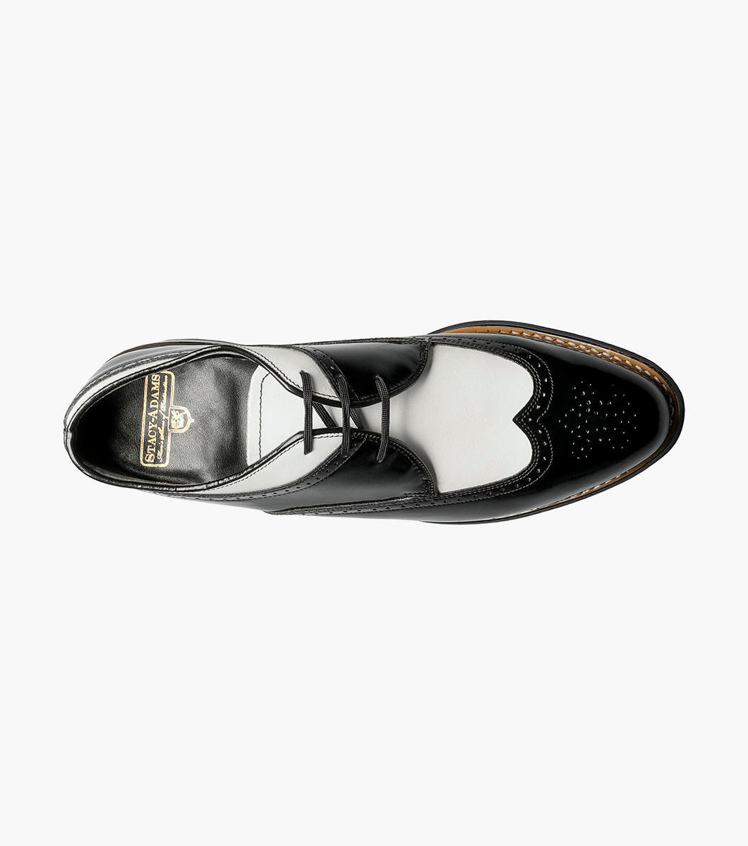 Stacy Adams Black and White Two-Tone Wingtip Oxfords Dayton Wingtip Oxford Men main image 4