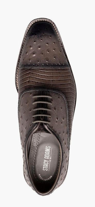 Stacy Adams Dress Oxford for Men Gray Texture Cap Toe 25527-020 IS