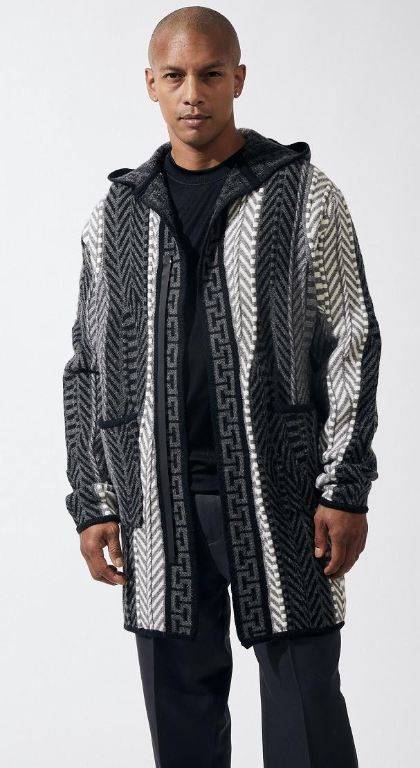 Silversilk Mens Hooded Sweater Jacket Black 82401