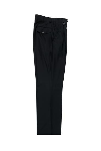 mens black wool dress pants Mens Classic Fit Solid Black Flat Front Wool Dress Pants, 40