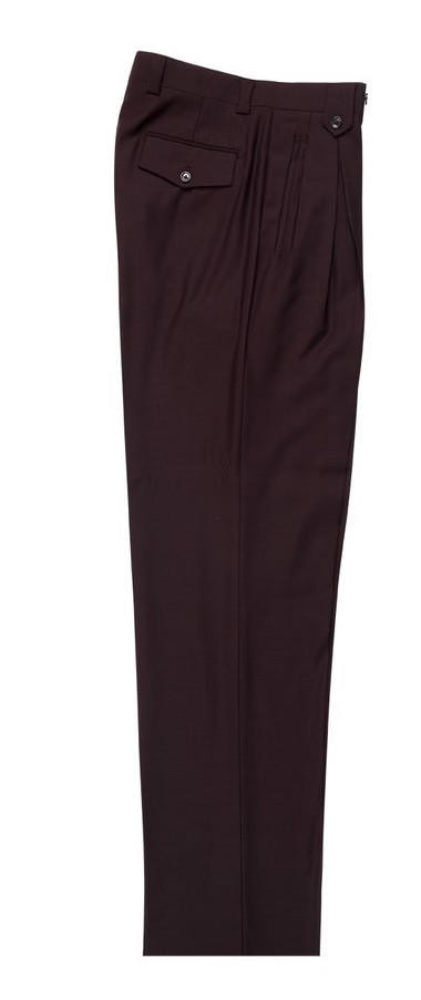 Mens Italian Wool Wide Leg Dress Pants in Tan main image 0