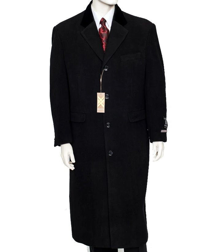 Men's Black Cashmere Chesterfield Coat - Order Here