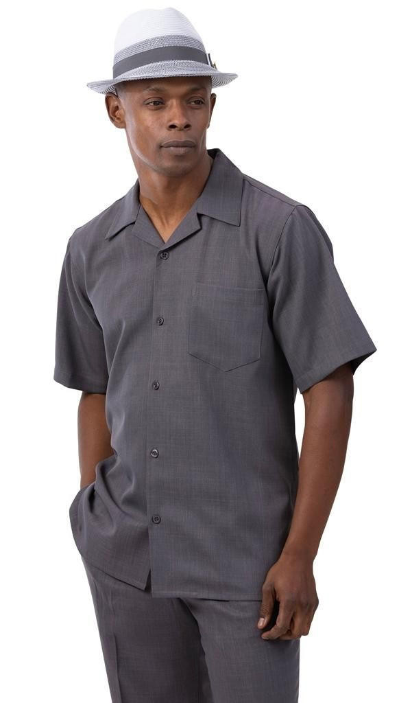 Men's Lustrous Polyester Short Sleeved Mens Walking Casual Suit main image 0