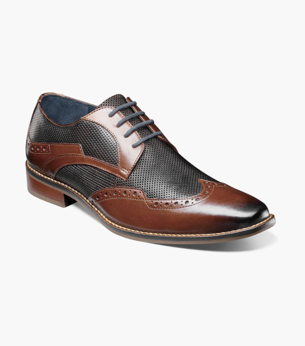 Stacy Adams Spectator Wingtip Shoes Mens Cognac 25539-221