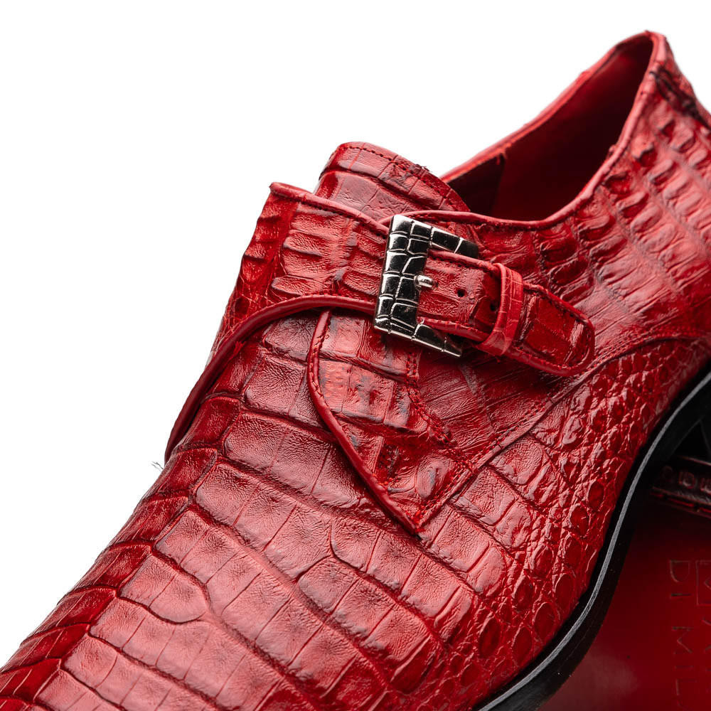 Marco di Milano Shoes Men's Red Caiman Side Buckle Rovigo