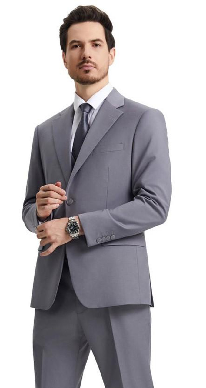Stacy Adams Mens Vested Suit Gray Modern Fit SM282H1-04