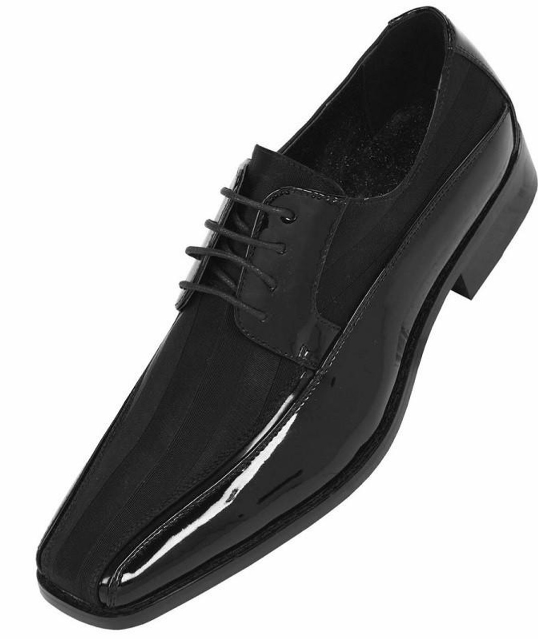 Bolano Mens Oxford Block Heel Two Tone Lace Up Tuxedo Dress Shoes