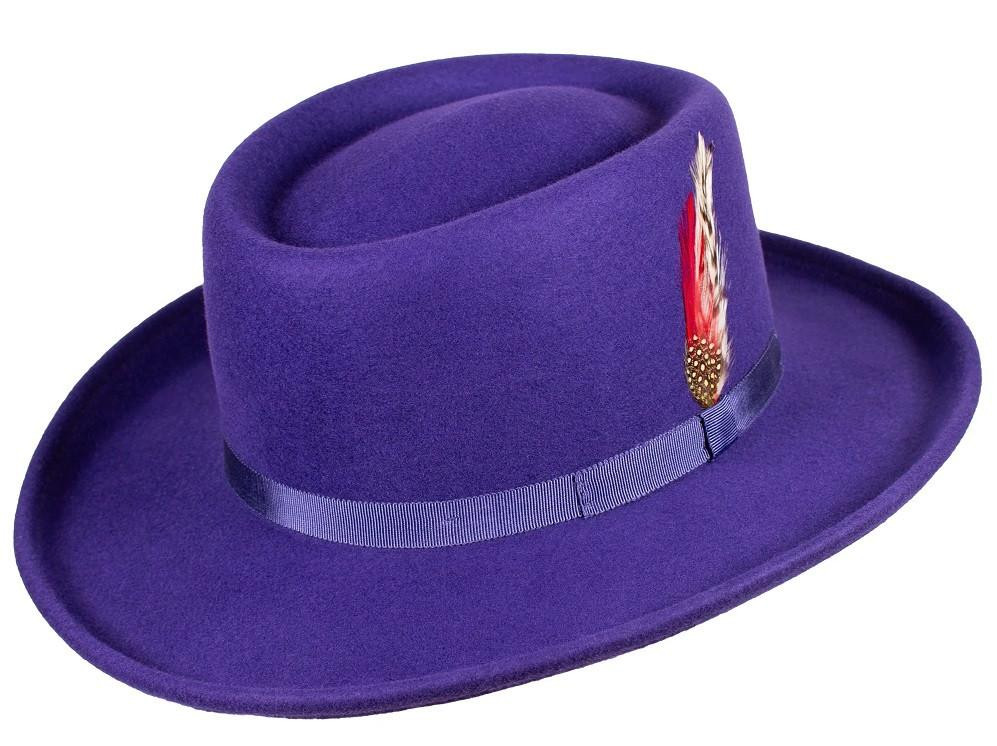 Felt Hats Capas Mens Hats Capas Mens Wide Brim Felt Hat Purple Gambler