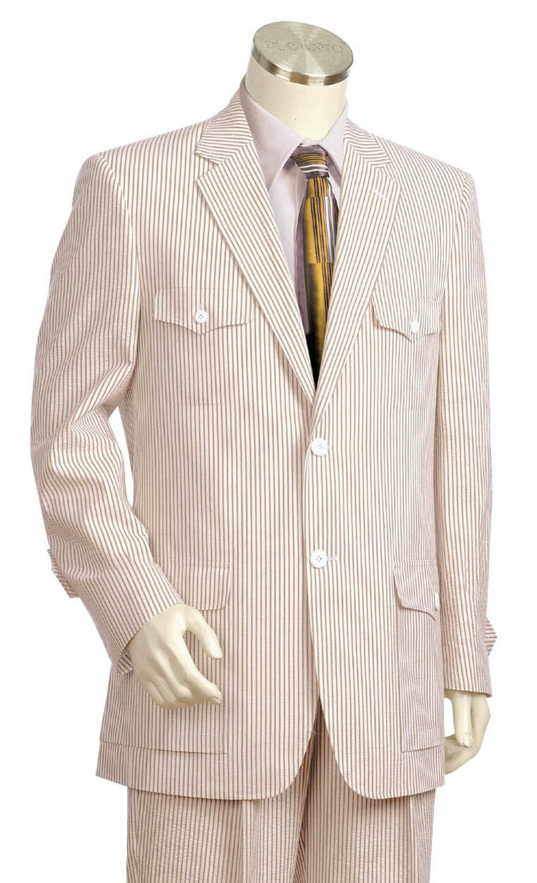 Tan sales seersucker jacket