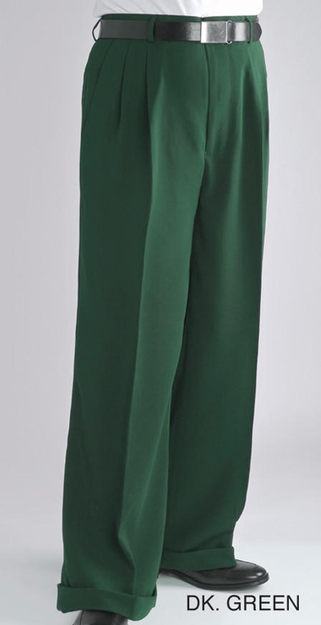Trousers | Mens COS WIDE-LEG PLEATED WOOL PANTS TEAL GREEN ~ Theatre  Collective