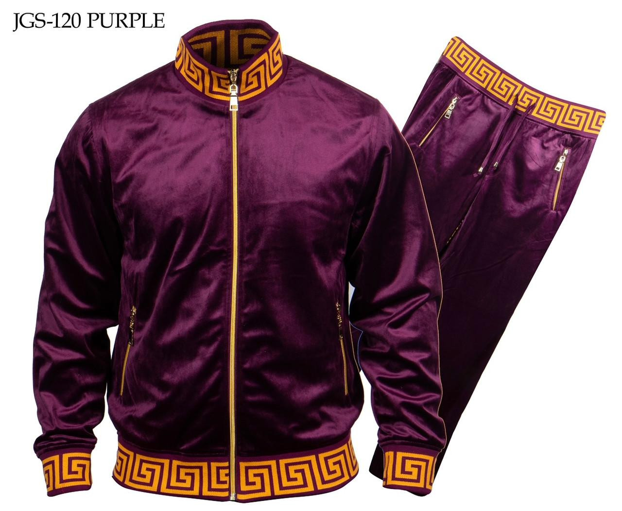 Track Jacket Versace Velour Suit Prestige Original Men's Purple