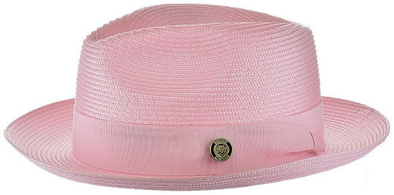 Bruno Capelo Men's Summer Hat Pink Fedora Style FN-827