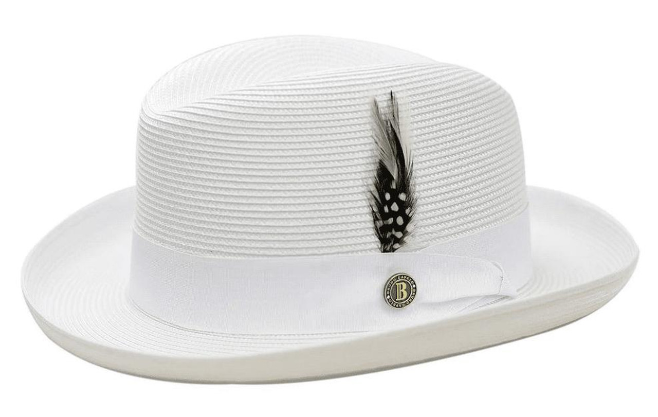 Bruno Capelo Men's White Straw Godfather Summer Hat GF201