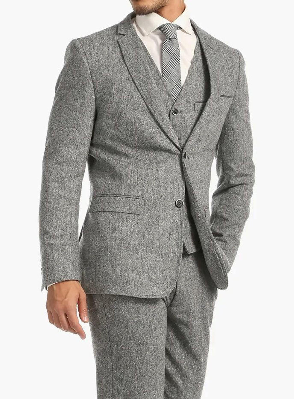 mens gray slim fit peaky blinders suit tweed 3 piece thomas shelby fhy bradford 11691.1693743742