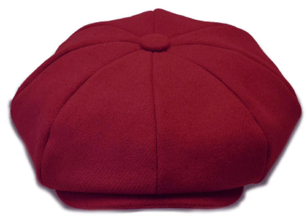 Mens Burgundy Newsboy Hat Applejack Cap 100% Wool ME-906 display picture 3