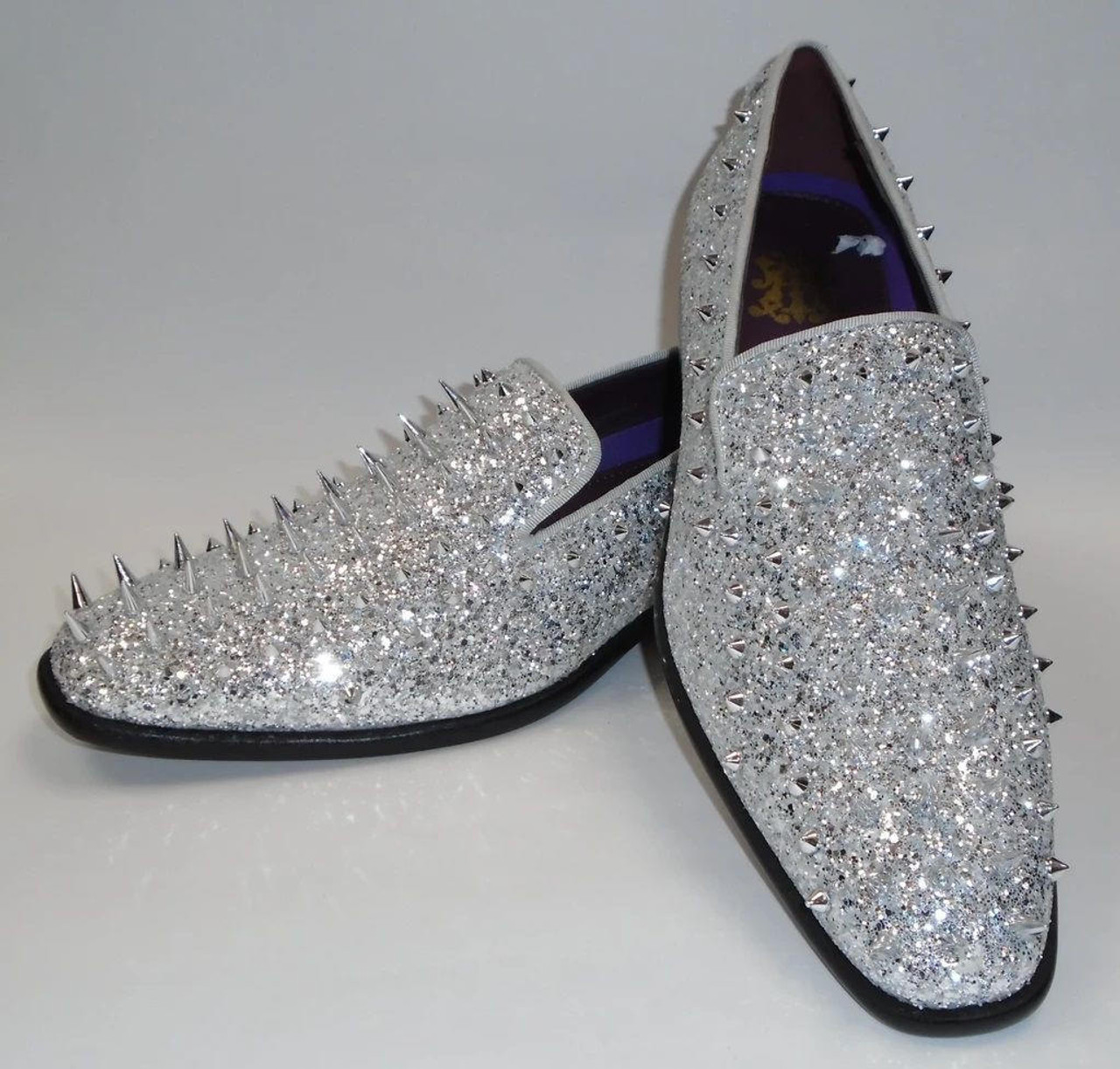 Grey spiked store loafers