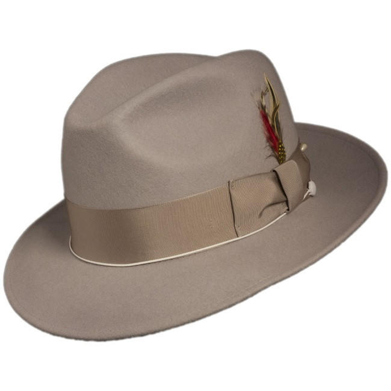Mens Silver Fedora Hat Trilby Wool Untouchable Dress Hat Capas USA