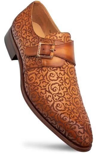 Mezlan SORIA Laser-Print Monk Strap Shoes - Size 10.5 (New) Mezlan Soria Laser-Print Monk Strap Camel (21554  main image 3