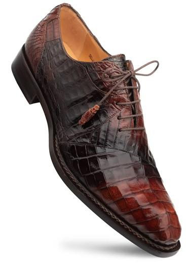 Mezlan Mens Shoes Cognac/Brown Crocodile Fashion Oxford Pueblo