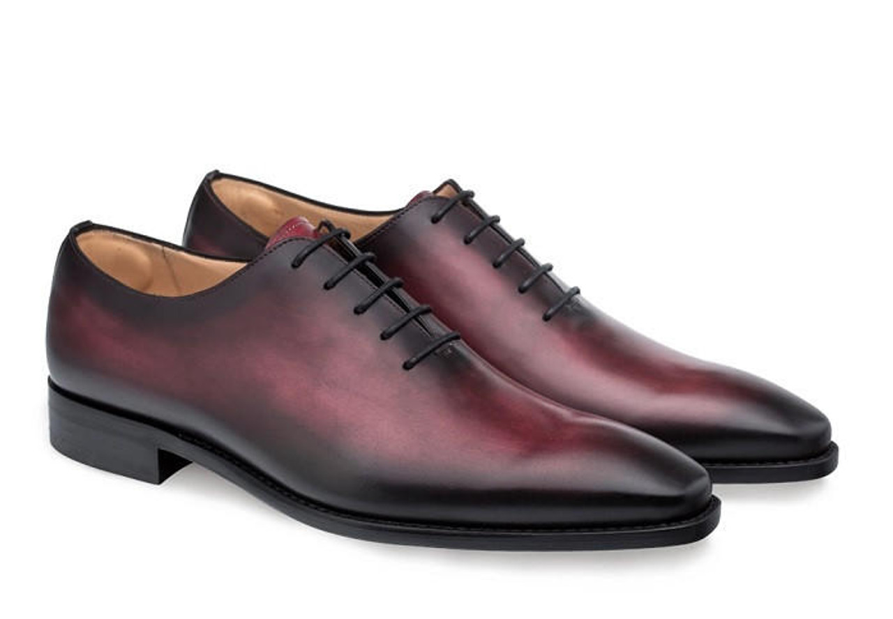 Men Oxfords Brown Black Red Sole Pointed Toe Lace-up Dress Shoes for Men  with Free