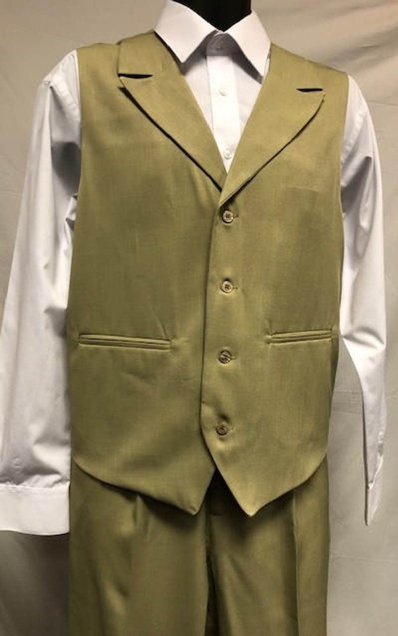 Montique Mens Sage Green Vest and Pants Set V-17