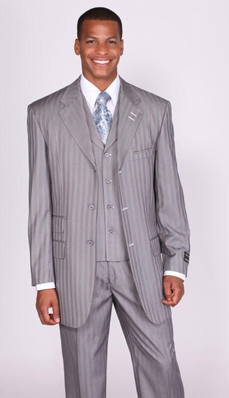 Solid Color Grey /Blue Mens Blazer Suits Slim Fit 3 Pieces Groomsmen T –  classbydress